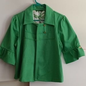 Elizabeth Hasselbeck Dialogue green 3/4 sleeve jacket size Large